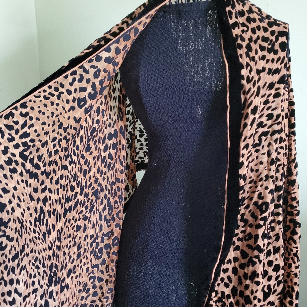 SOLD Leopard print velvet scarf